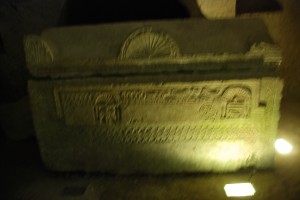 Decorated sarcophagus at Bet She'arin
