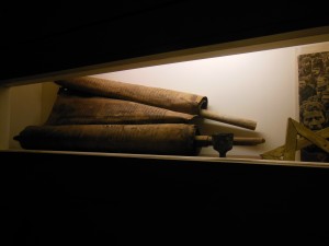 Last reminder of the Shoah- A Torah almost consumed by fire.