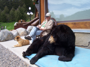 Ben Mikaelsen and his bear, Buffy