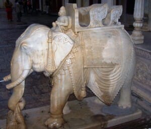 Elephant statue inside City Palace in Jaipur 2010