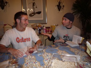 Lively conversation during Passover Seder