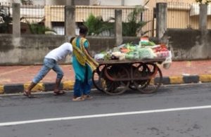 Peddler with flag