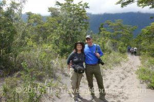 Sandy and Ira Bornstein on the Sendero El Solitario outside Puerto Montt, Chile