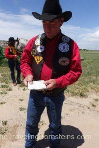 Max, Travel Captain for Western Nebraska Leg of the 2017 Pony Express Re Ride, reciting oath