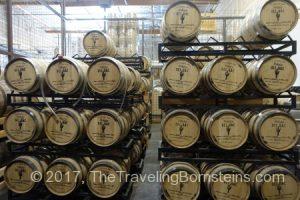 Whiskey Barrels Aging at Hamilton Distillers in Tucson, Arizona